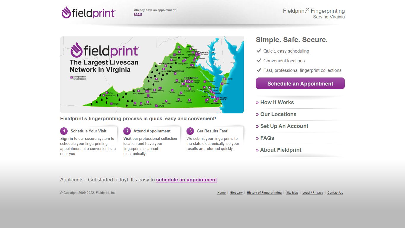 Fieldprint Fingerprinting, Serving Virginia - Home